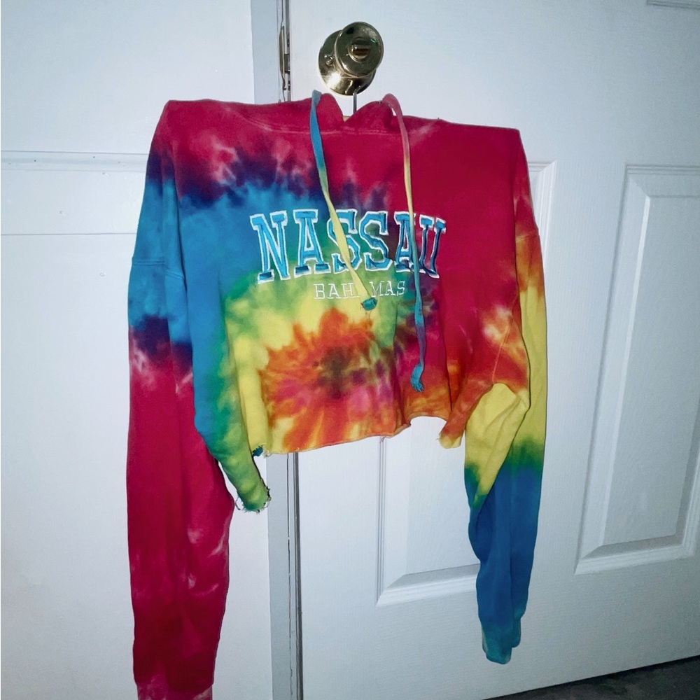Isaac's Designs Tie-Dye Cropped Hoodie